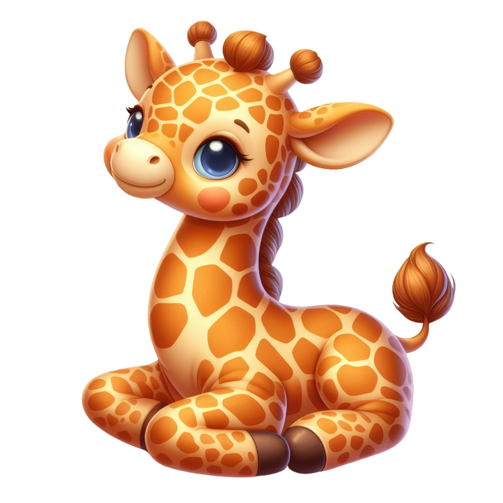 Cute baby giraffe illustration png