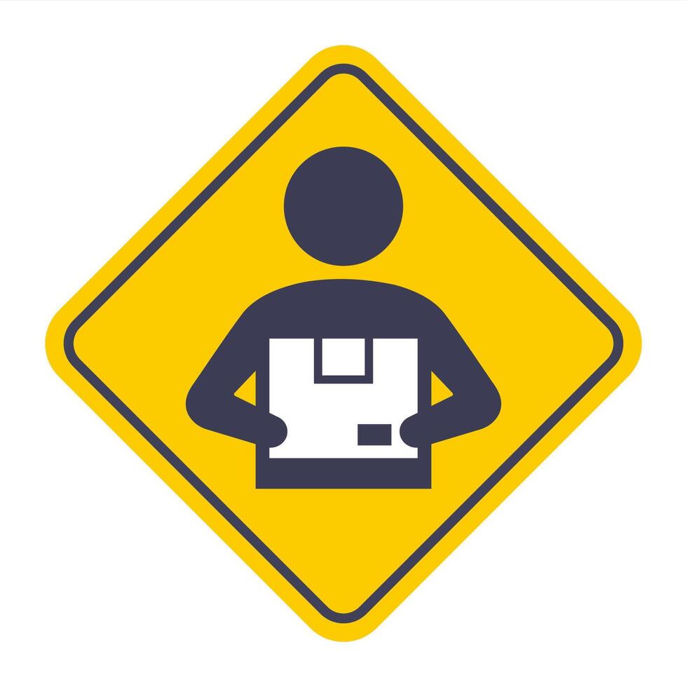 icon parcel delivery man. vector