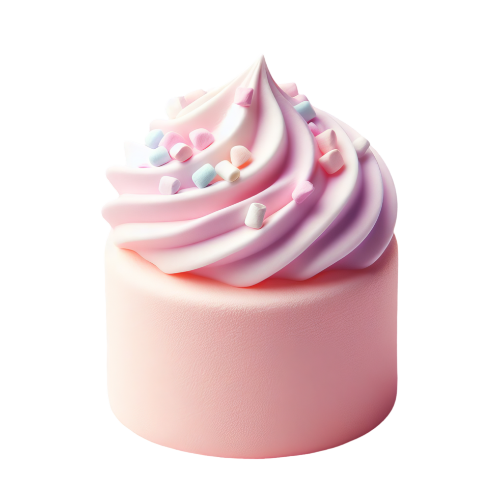 A pink cupcake with sprinkles on top png