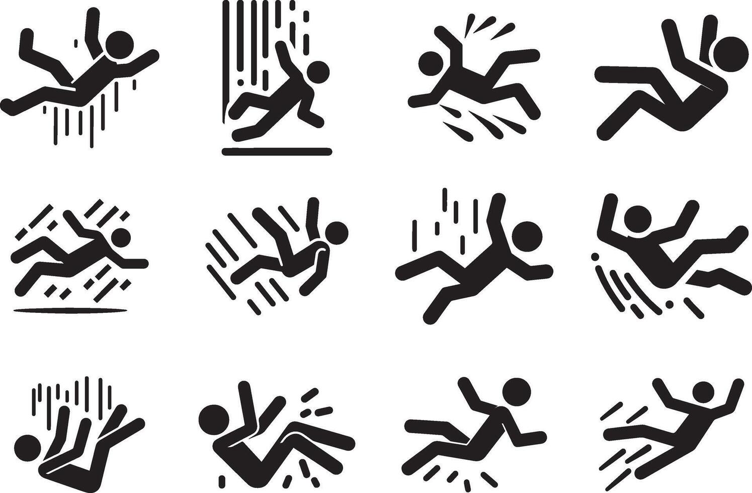 Stick Figure Falling vector