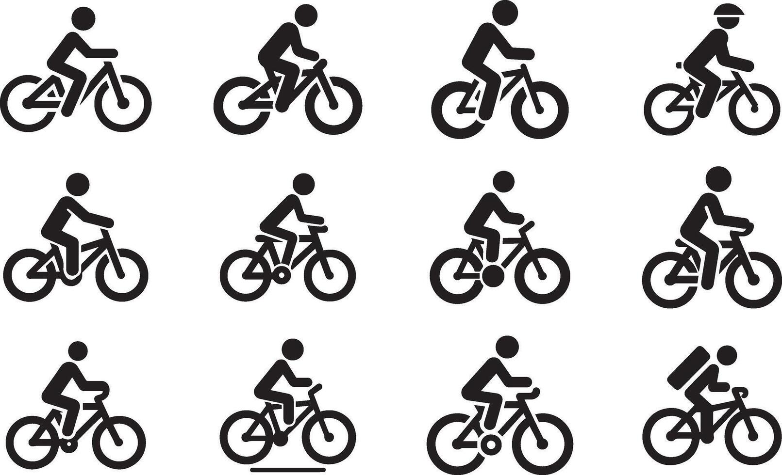 Silhouettes of Bicycle Riders in Motion vector
