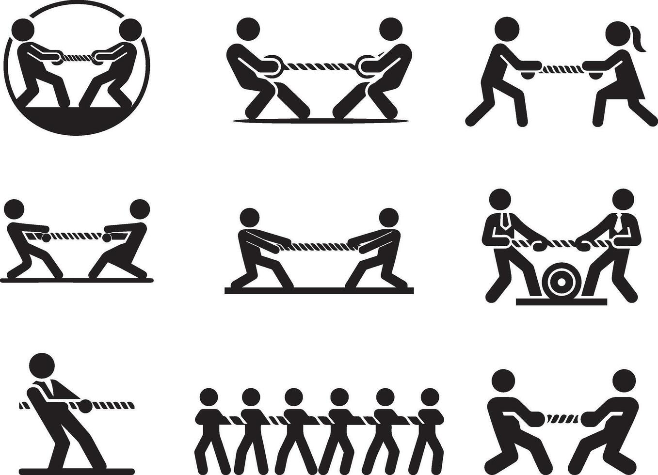 Silhouettes of Team Strength and Competition vector