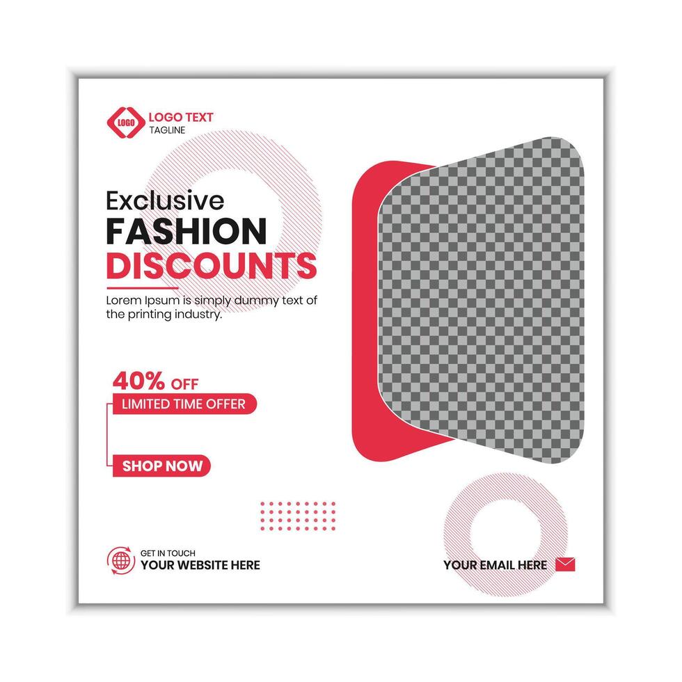Editable fashion sale design trendy discount posts for instagram vector