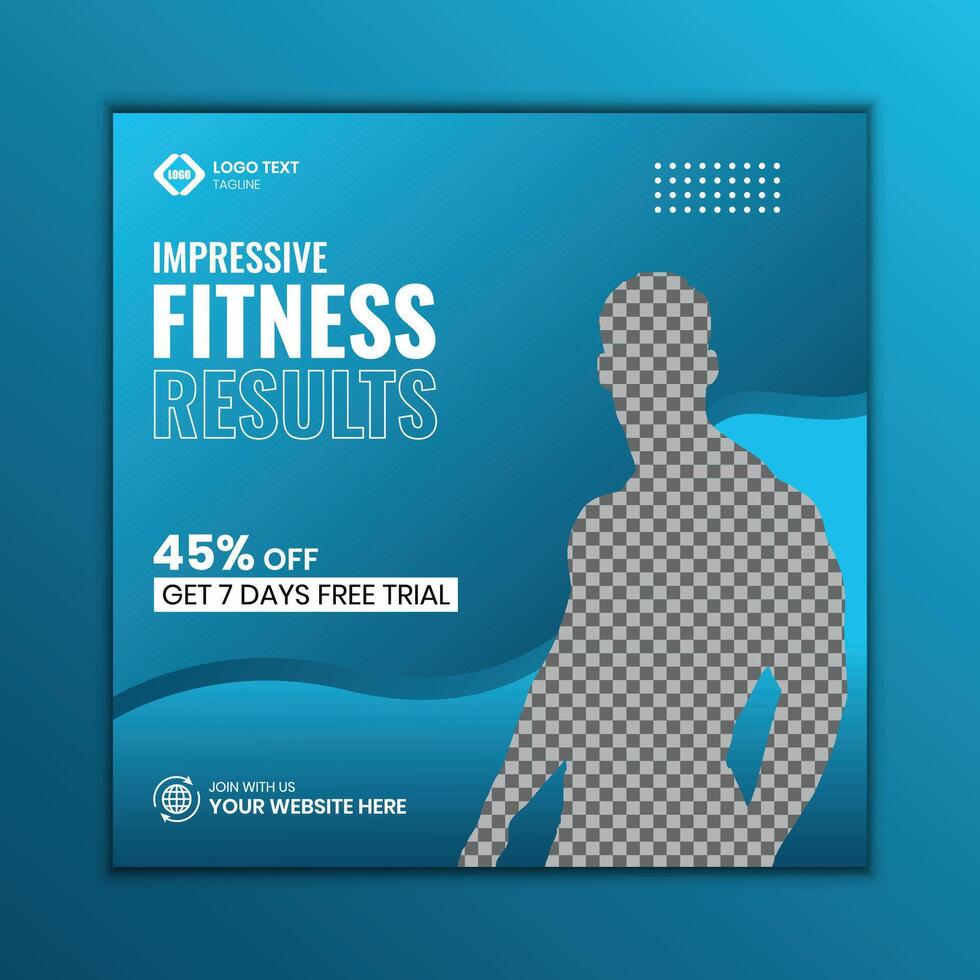Fitness, gym training, health, and bodybuilding templates for social media post design. vector