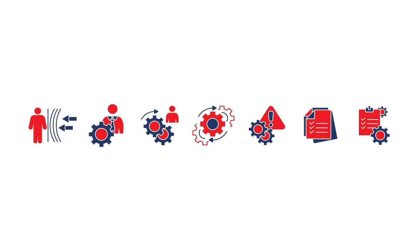 Business continuity plan icons set isolated on vector
