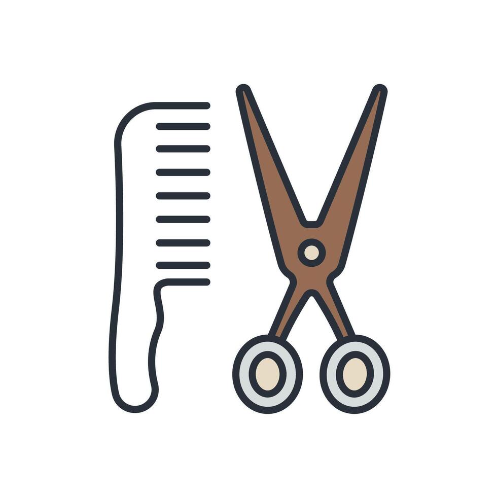 barber shop icons isolated on White Background. Flat style design vector