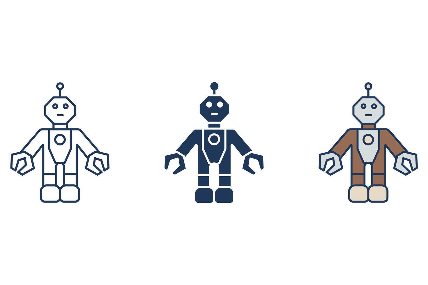 robot icons Flat style design with background vector