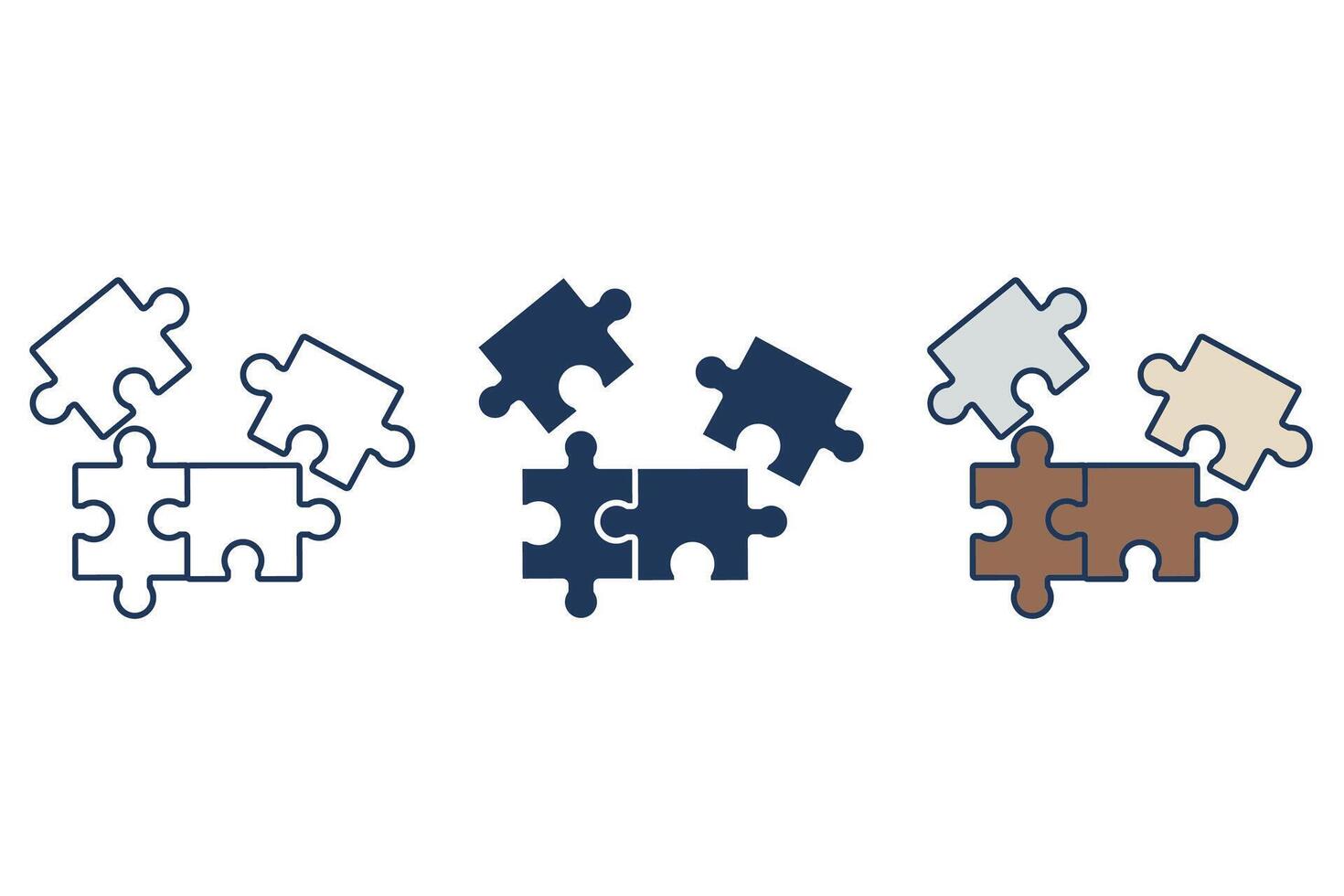 puzzle icons icon. Flat style design vector