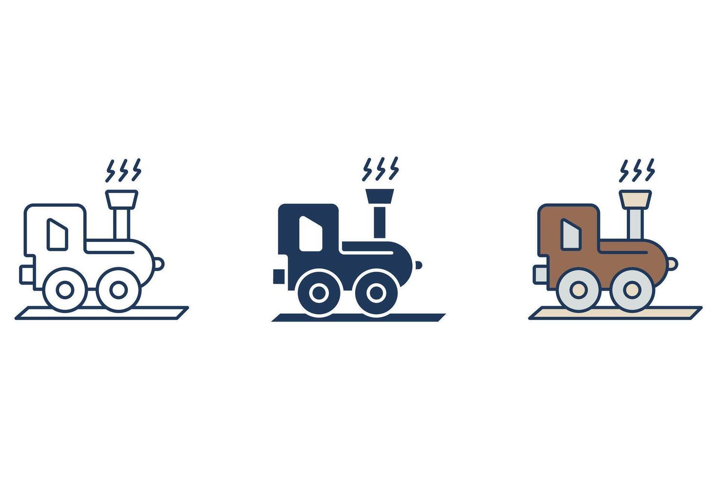 little train icon Flat style design vector