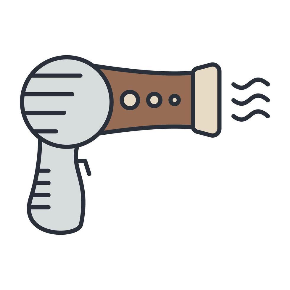 hair dryer icons isolated on White Background. Flat style design vector