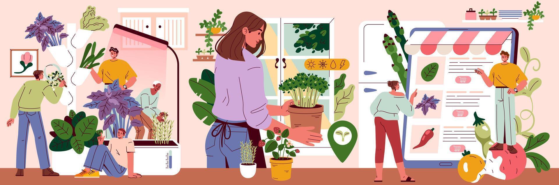 Discover modern plant care tips along with creative inspiration for your indoor gardening endeavors vector