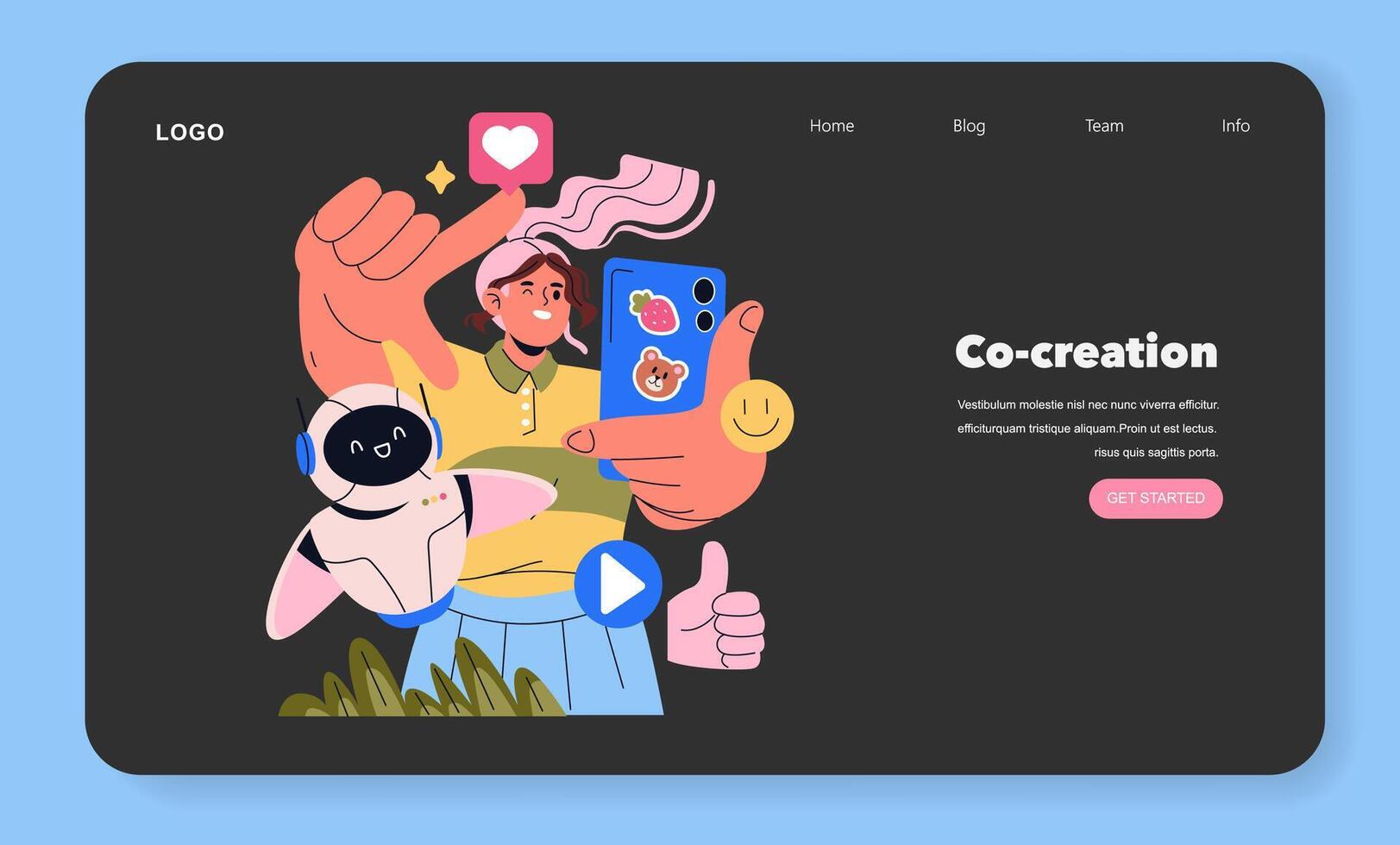 AI Co Parent. Flat Illustration vector