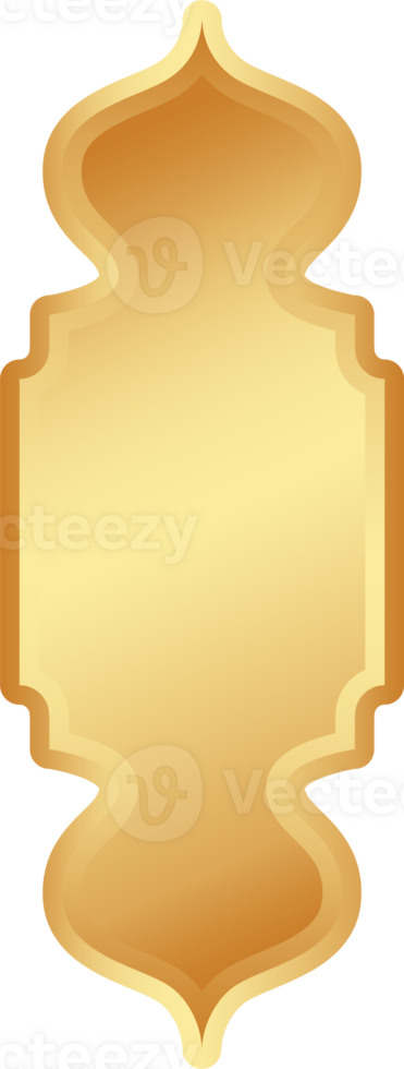 Ramadan golden frame. Islamic window shape. Arabic arch. Muslim vintage border for design. Indian oriental style decoration png
