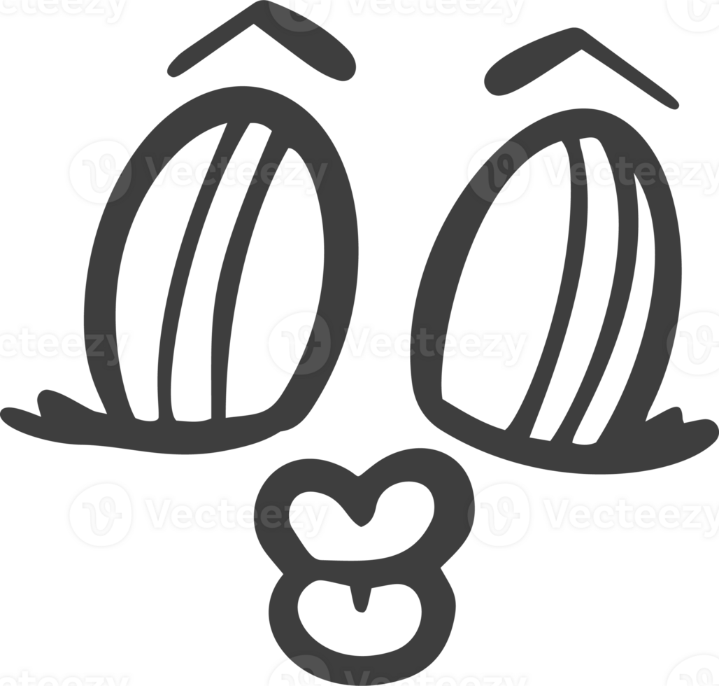 Cartoon retro face. Vintage girl mascot with comic cute eyes and mouth. Funny happy smiling character expression. 30-50s design emotions element. Simple caricature head png