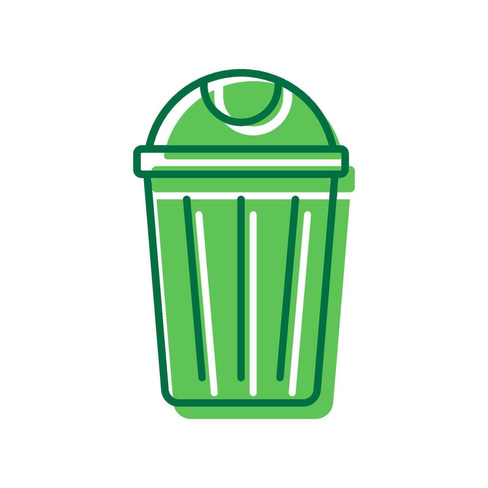 Green Ecology Recycle Basket Icon. Environmental Conservation. Reuse Eco Container Icon. Recycling Bin for Organic Garbage Pictogram. Editable Stroke. Isolated Illustration vector
