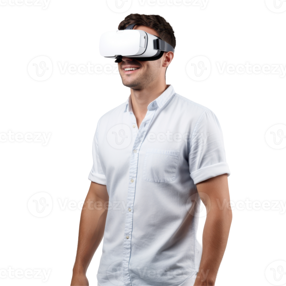 A man wearing a white shirt isolated on transparent background png