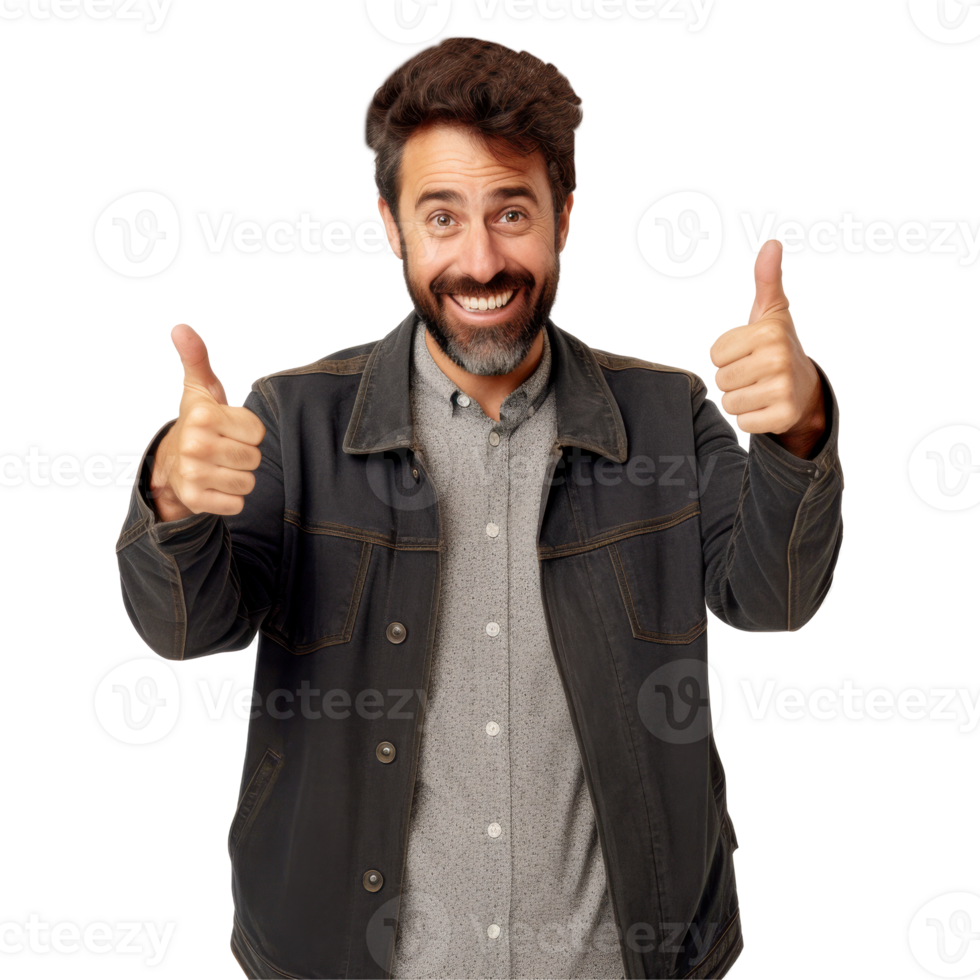 man is smiling and giving a thumbs up isolated transparent background png