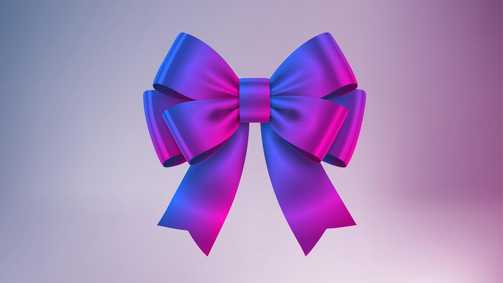 Realistic Mockup Gradient Ribbon Bow, Easy Color Change Guarantee, Illustration vector