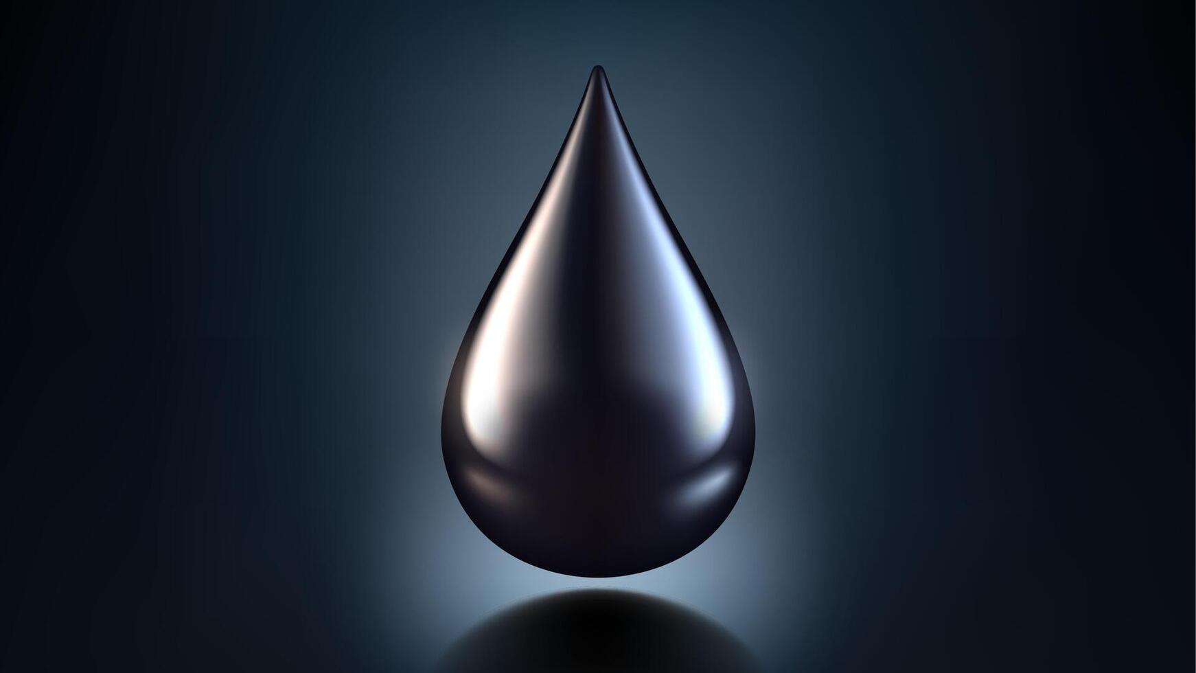 Shiny High Quality Crude Oil Drop Isolated on Dark Background, Shiny Droplet, Different From Similar , Illustration vector