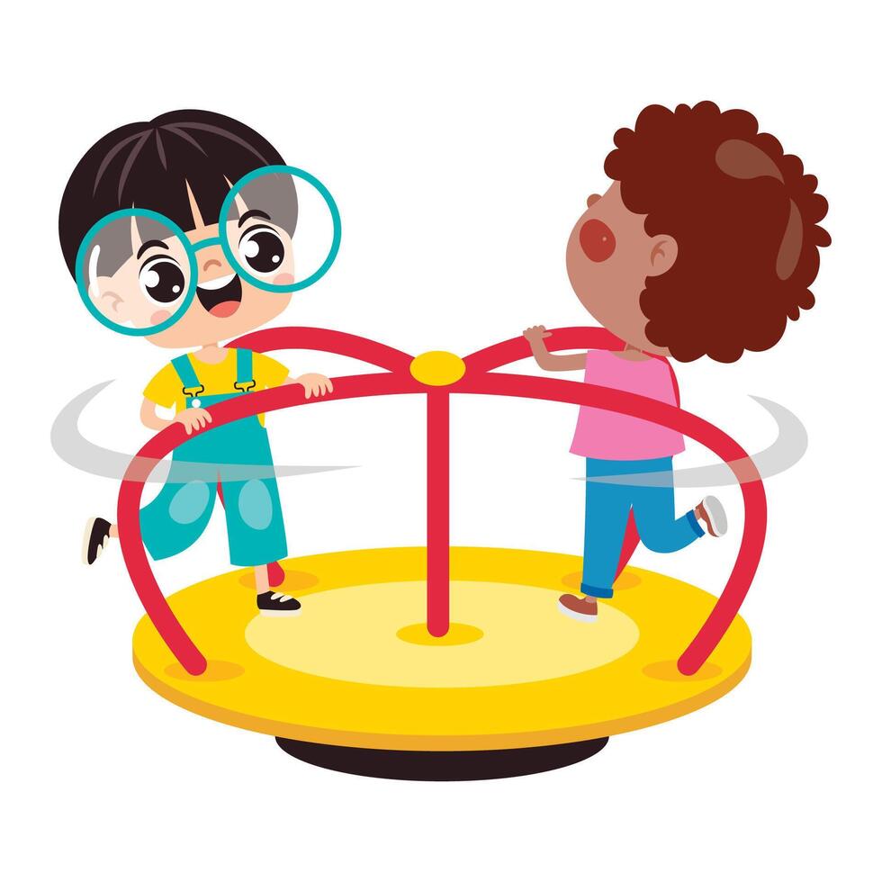 Kid Having Fun At Park vector