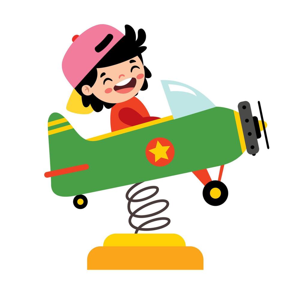 Child Have Fun With Park Toy vector
