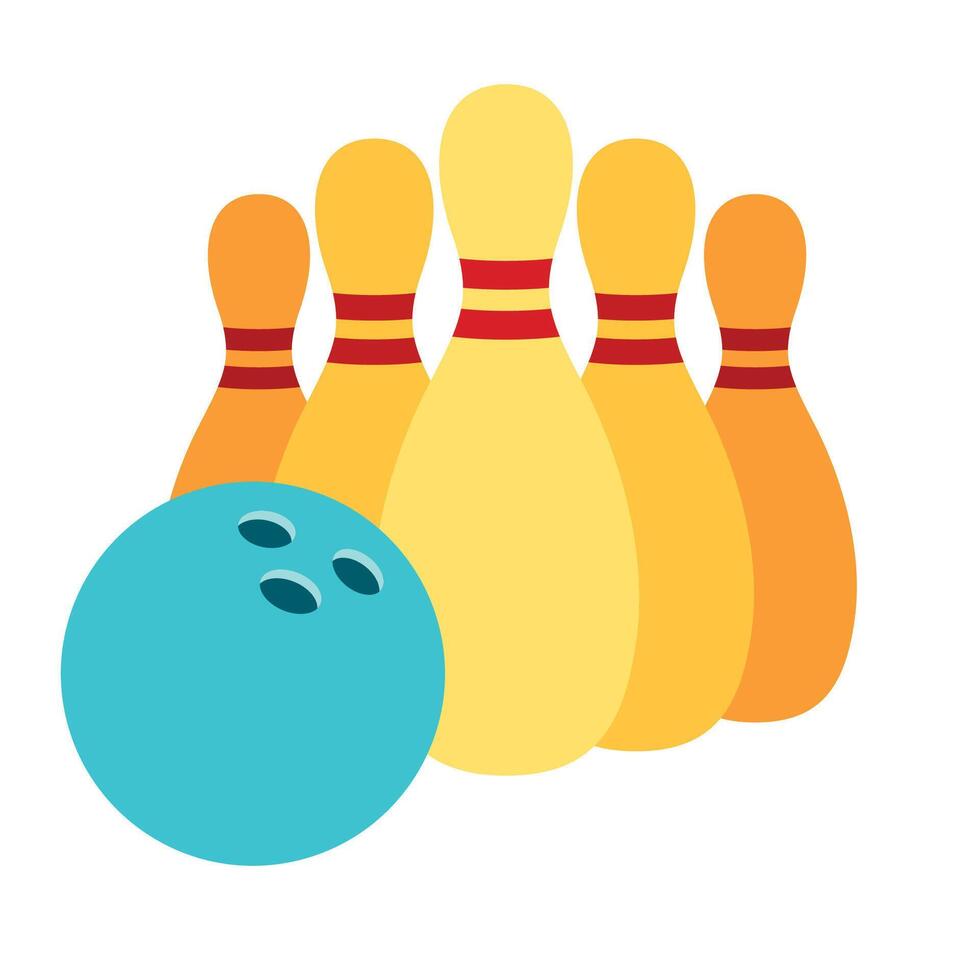 Bowling Ball And Pins Drawing vector