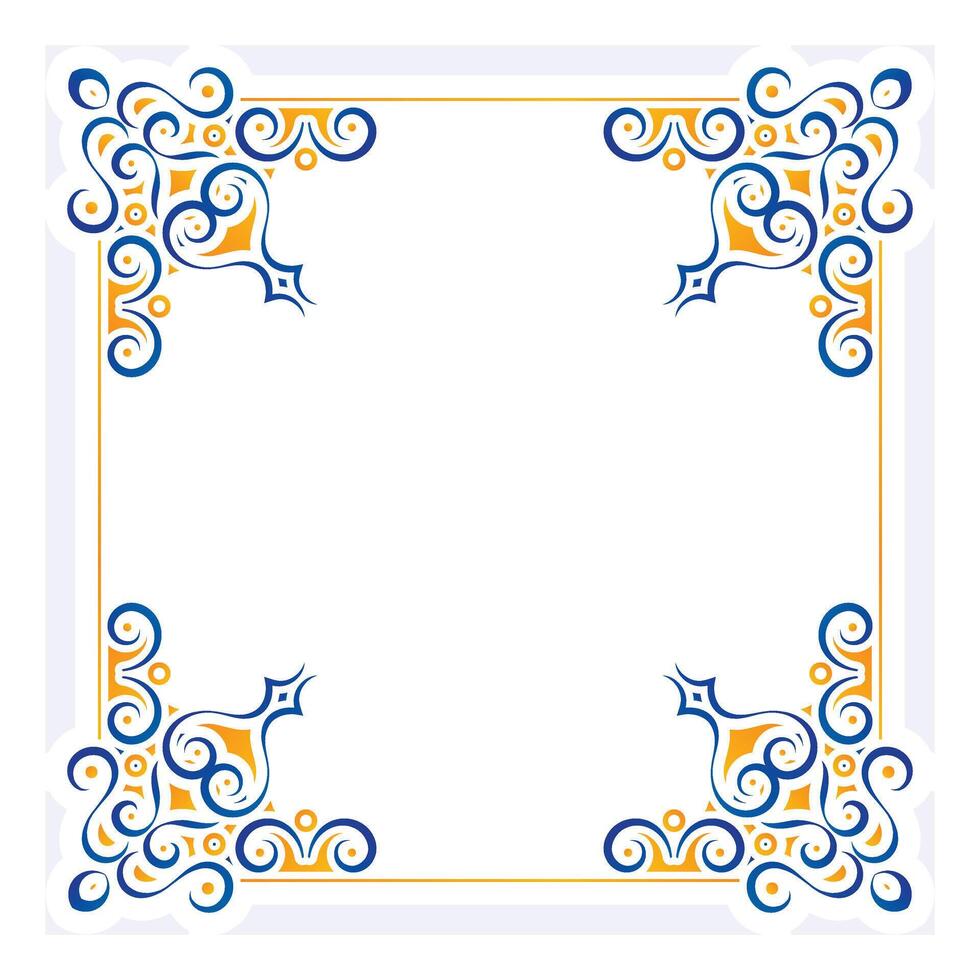 colorful decoration art frame design template. vector