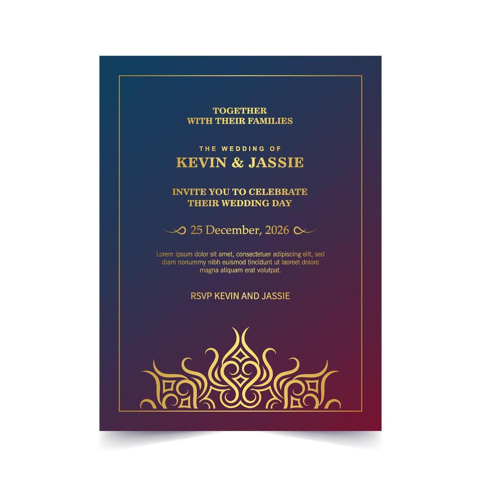 Luxury Invitation card ornament design vintage style. vector