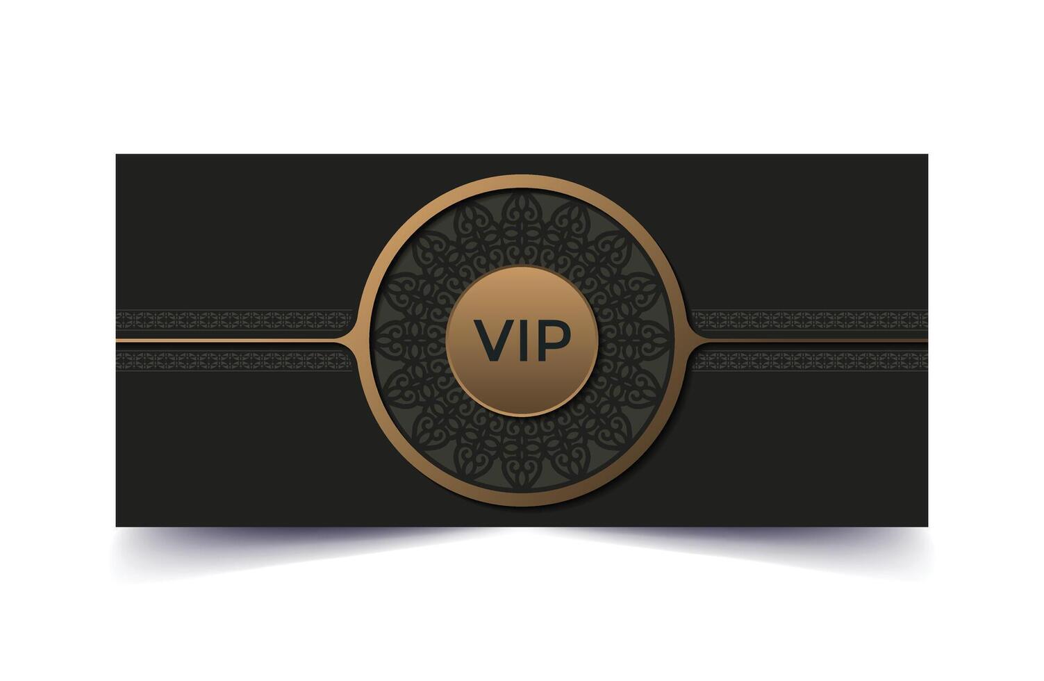 luxury dark vip card in ornament business design vector