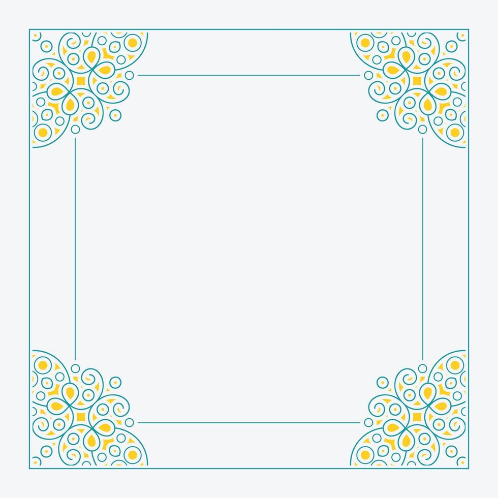 colorful art ornamental frame design template vector