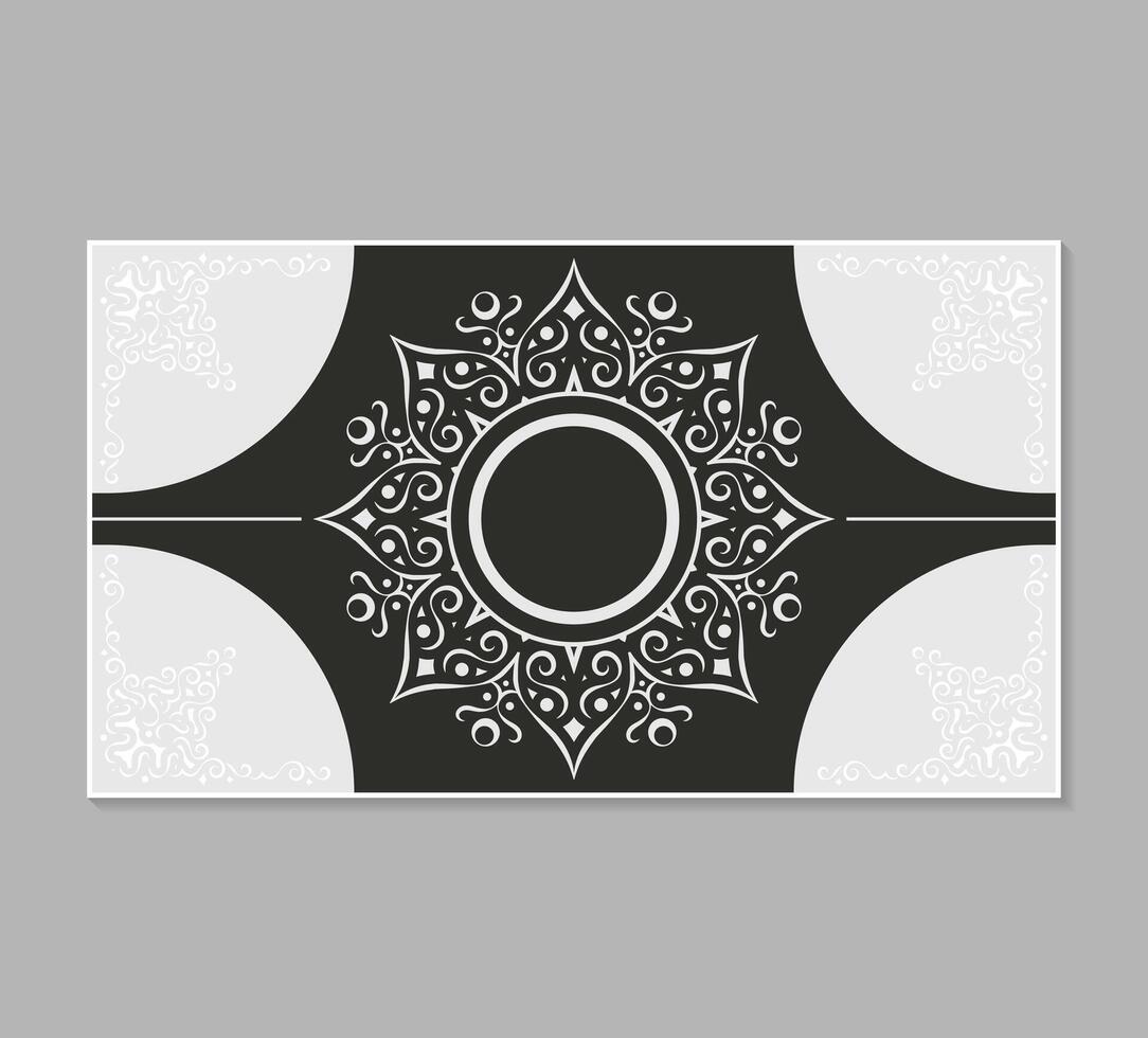 flat border circle pattern card design template vector