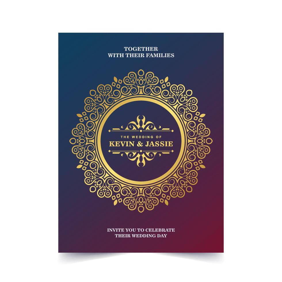 Luxury retro Invitation card design vintage style. vector
