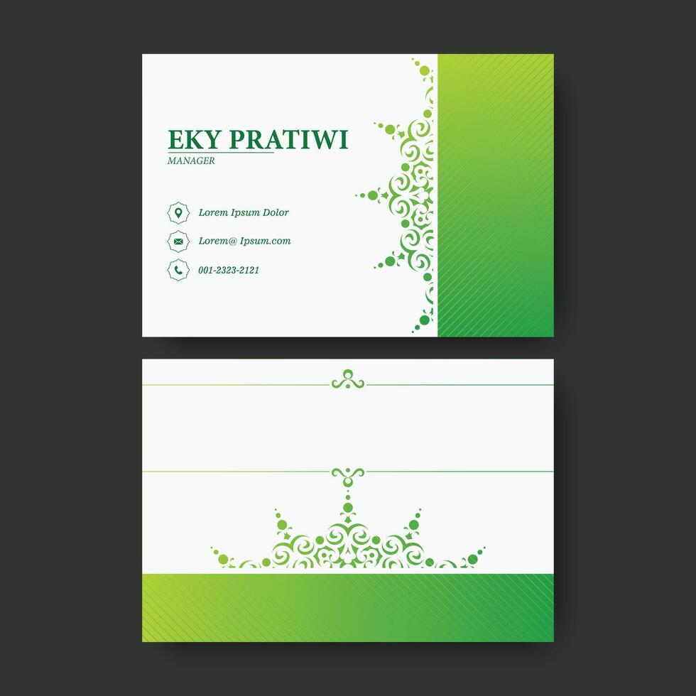 Green decorative logo and business card vector