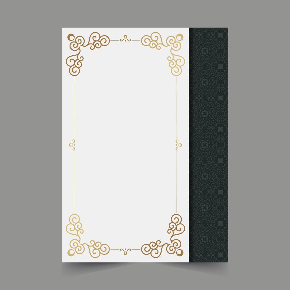 cover of gold pattern motif in gold color vector