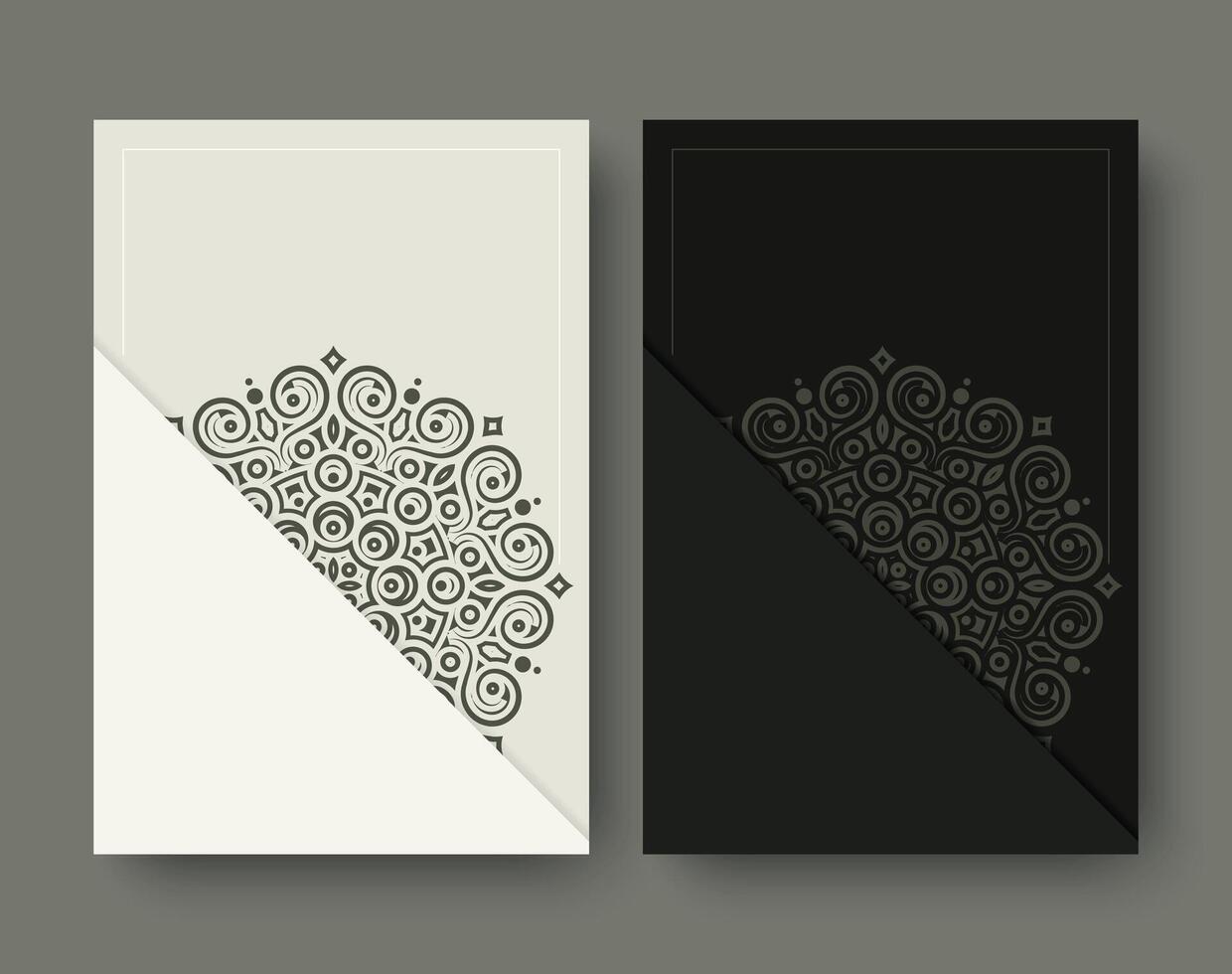 set of art mandala cover in retro color vector