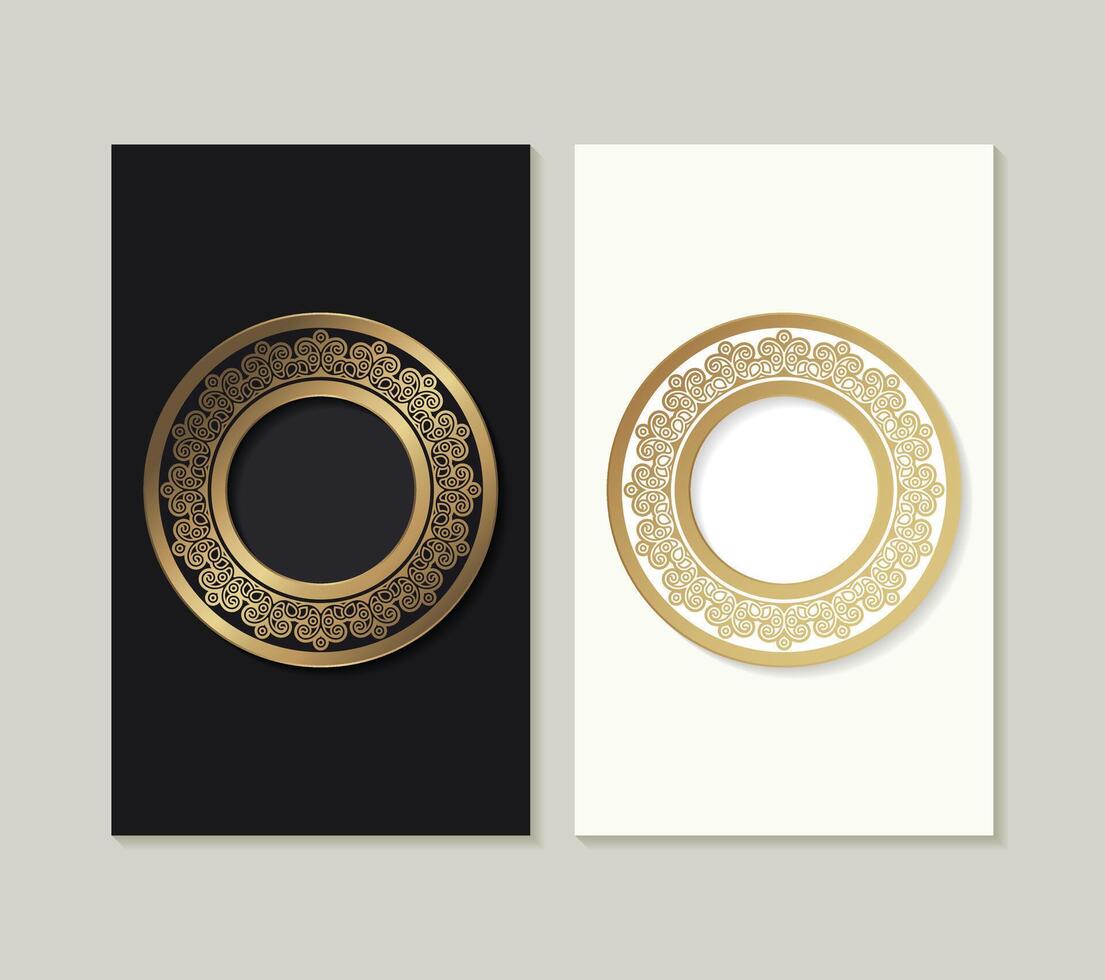 Luxury gold border pattern cover vector