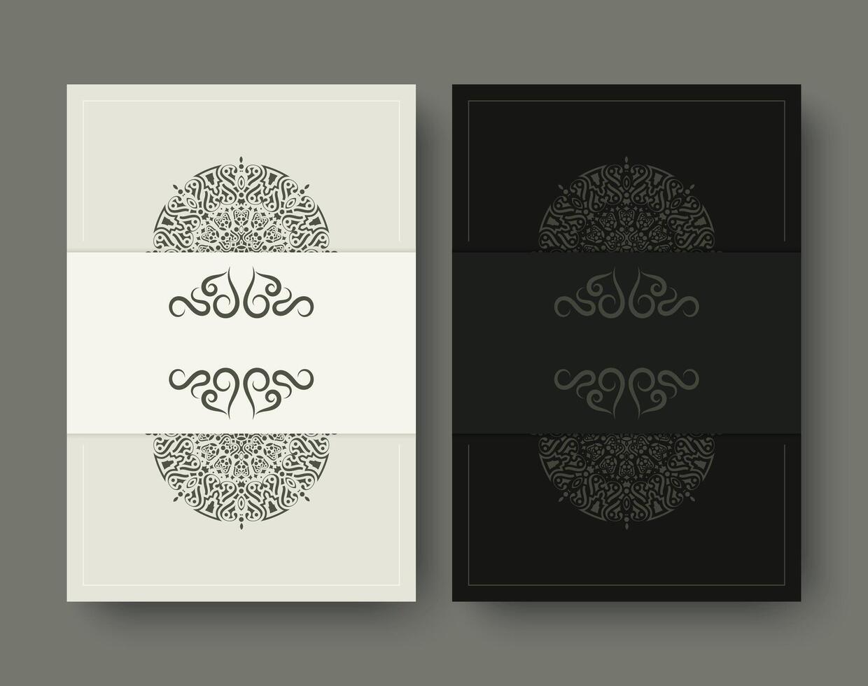set of art mandala cover in retro color texture vector