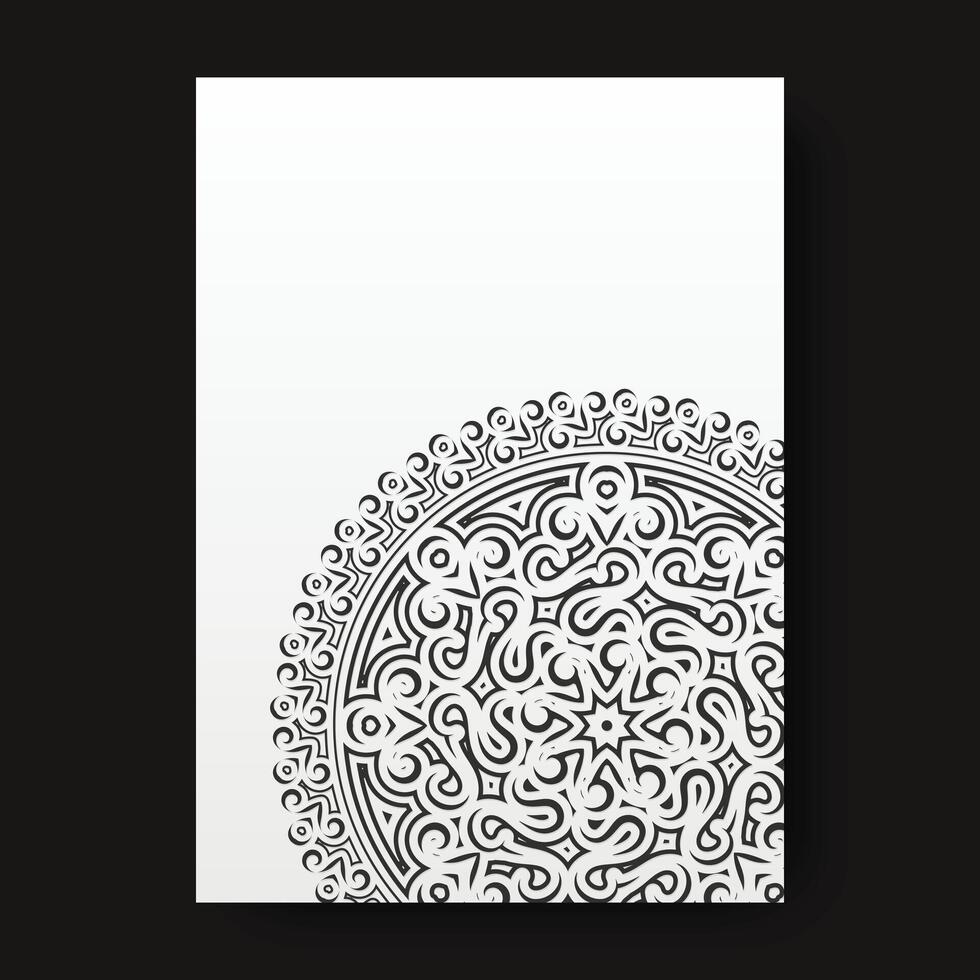 elegant white cover with mandala style vector