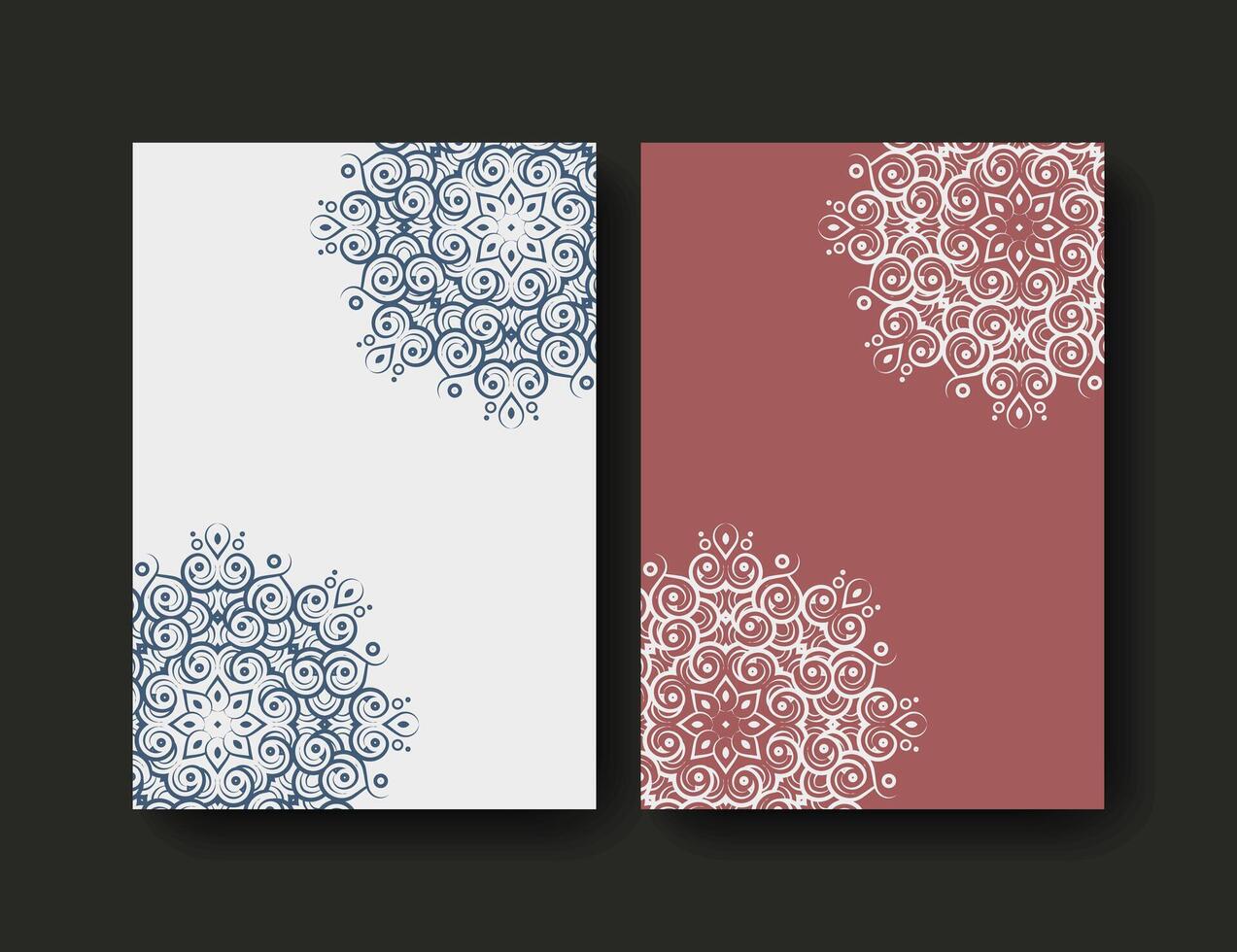 set of mandala texture cover in retro color vector
