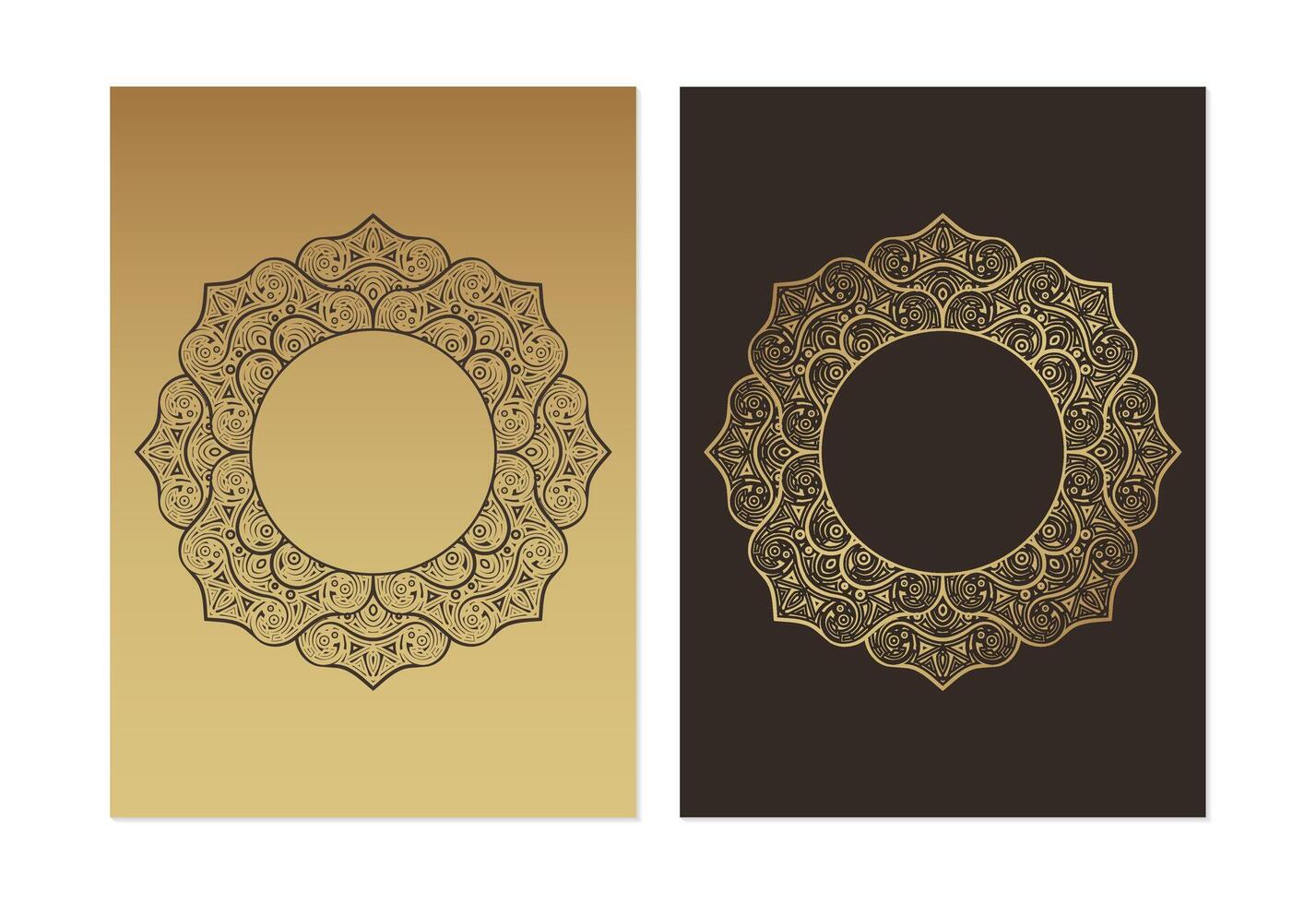 Luxury gold border pattern cover template. vector