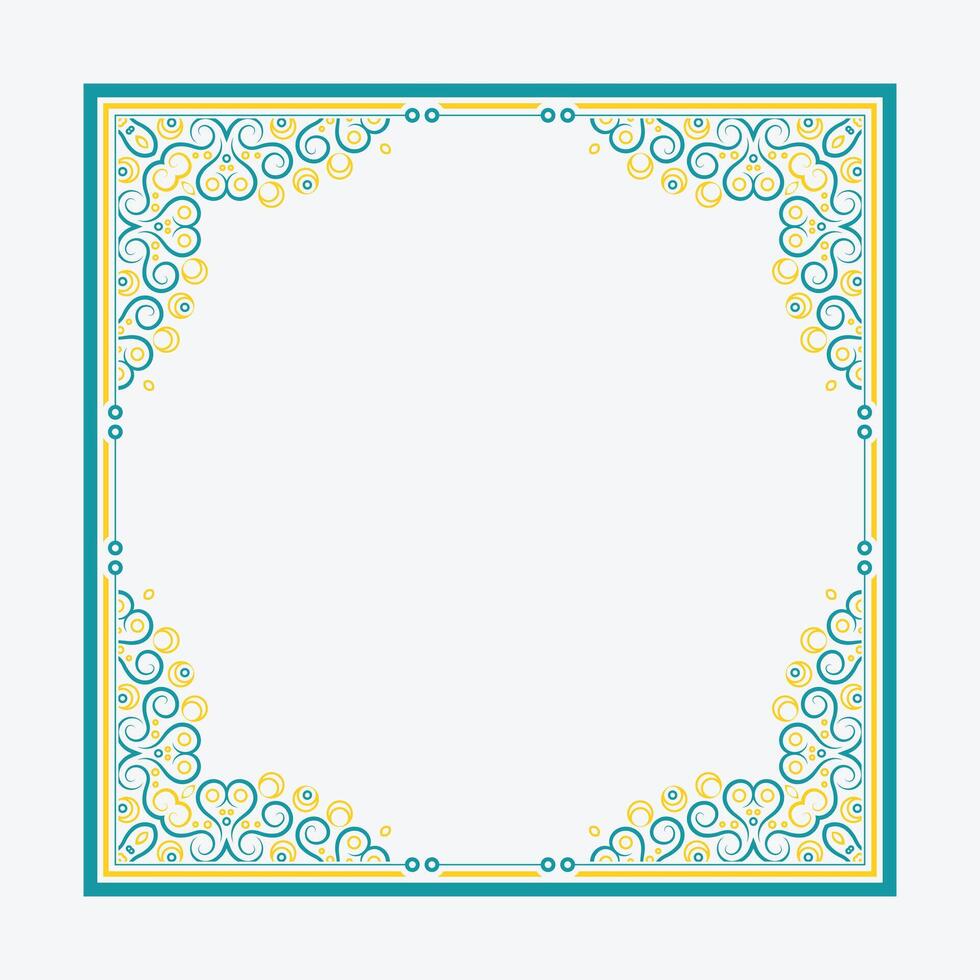 colorful antique art frame design template vector