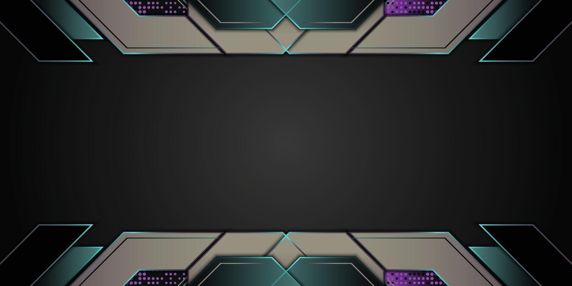 Future tech background with neon stripes. vector