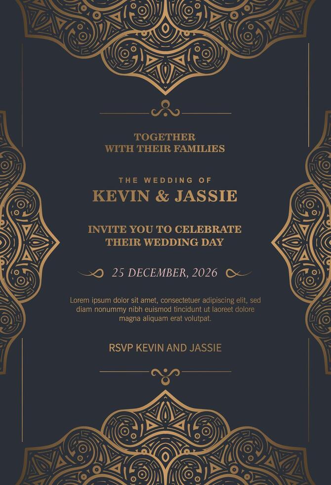 Luxury Invitation card vintage style vector