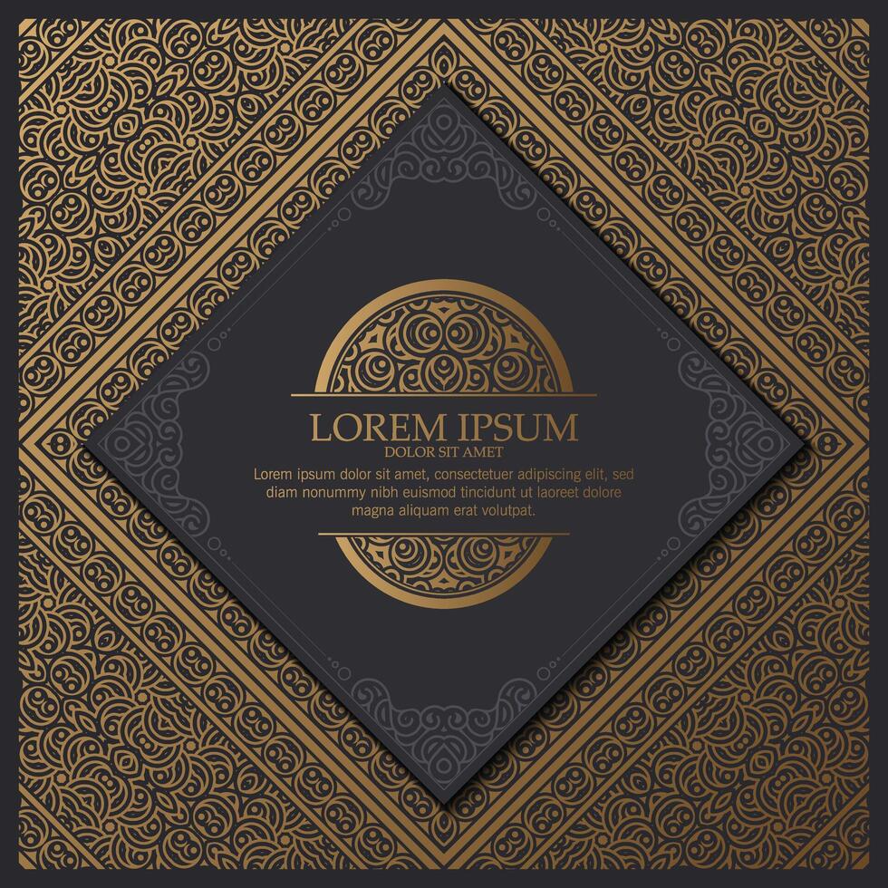 Luxury calligraphy square ornament frame line element vector