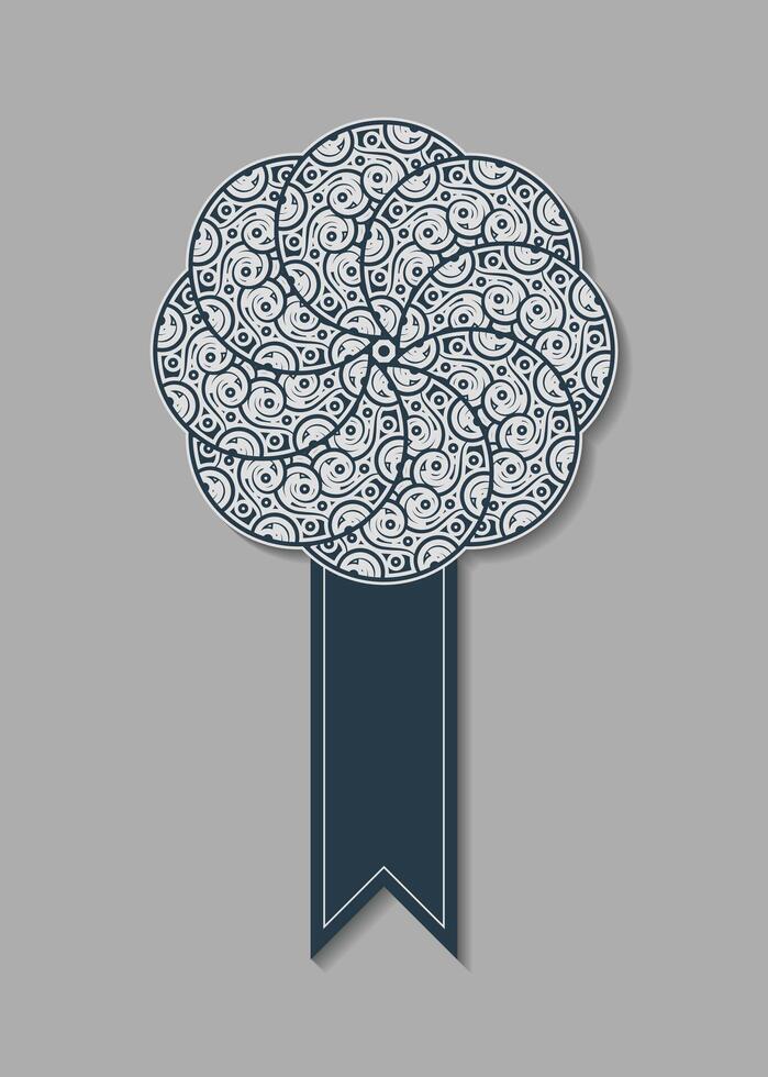ribbon mandala style design vector