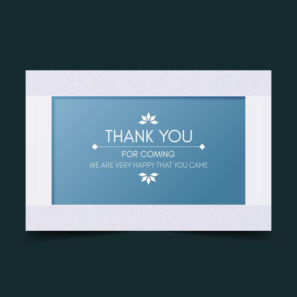soft blue patterned wedding thank you cards vector