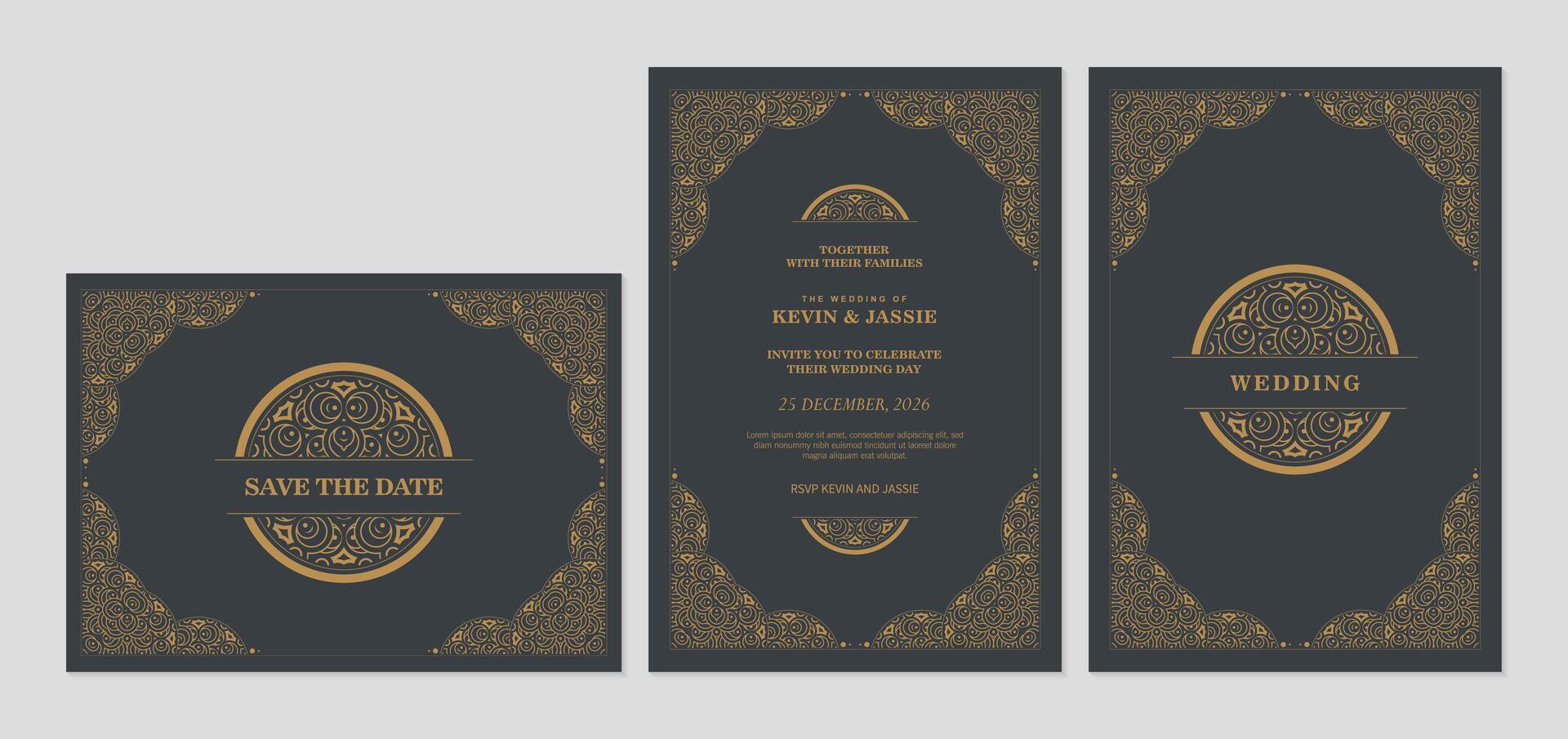 Elegant classic wedding invitation card illustration vector