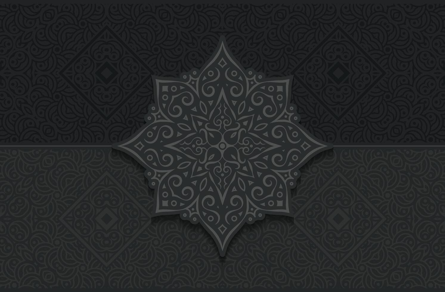 dark mandala pattern background design vector
