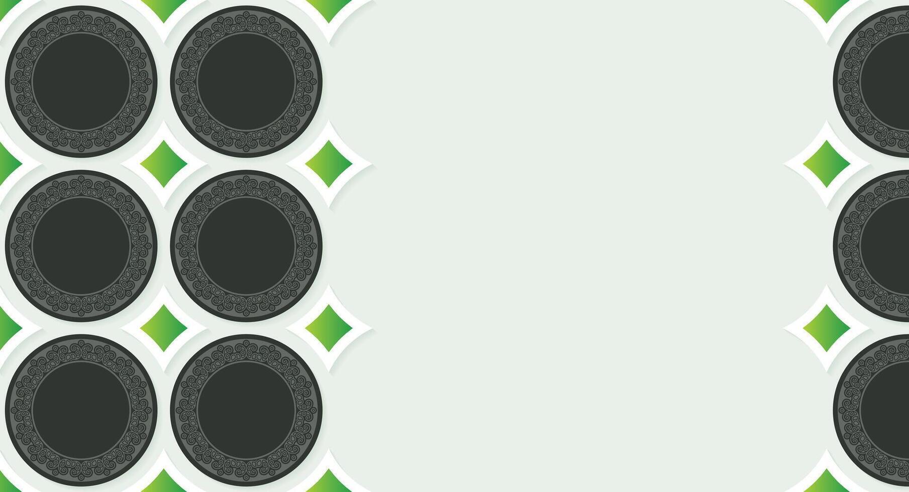Green circle border pattern background. vector