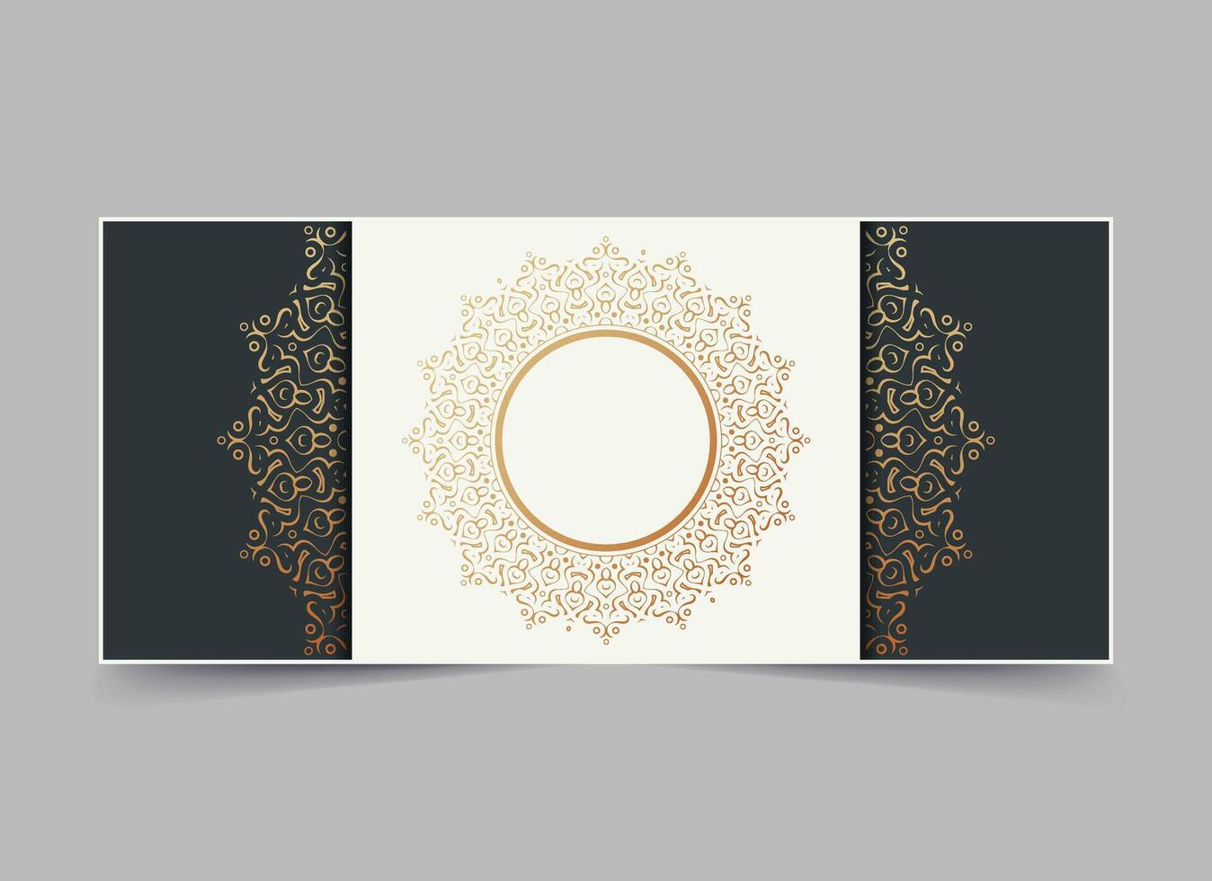 luxury ornament circle border design card. vector